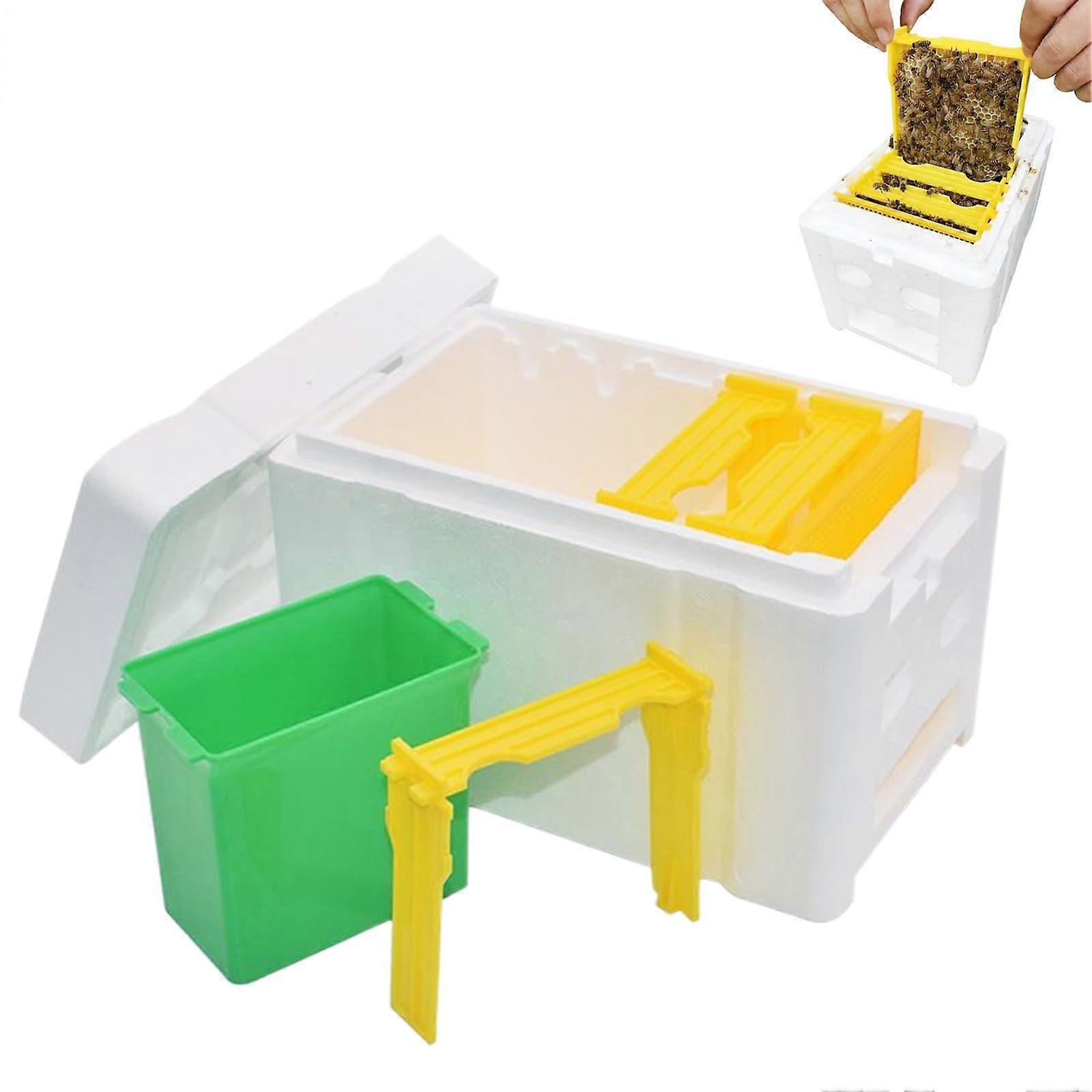 Bee Boxes Foam Beehive, 9.45x5.91x6.5 Inches, Lightweight Insulated PP, Backyard Beekeeping Box, Yellow