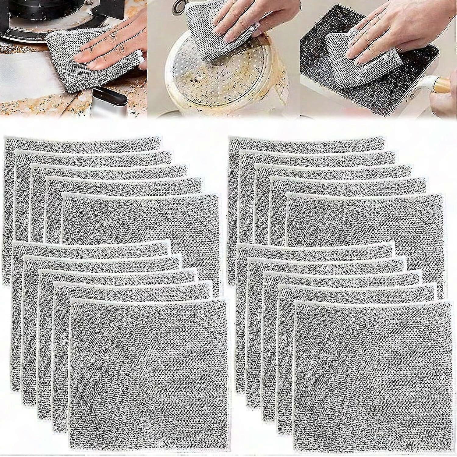 2023 New Japanese Steel Wire Dishcloth - Non-Scratch Multipurpose Scrubber for Wet & Dry Cleaning