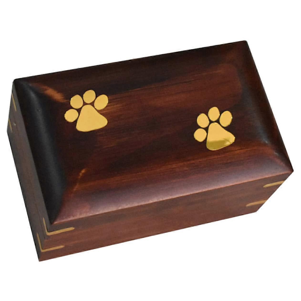 Dog Ashes Urn Keepsake Box for Pet Memorial with Engraving Design, Wooden Material, for Dog and Cat Loss Remembrance