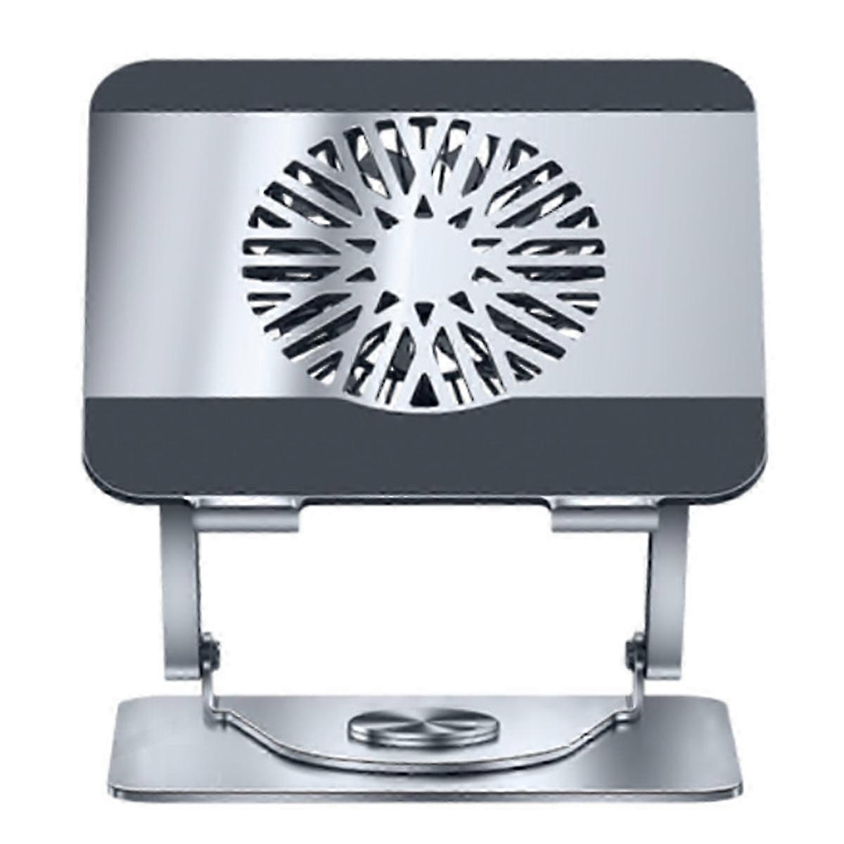 Universal Desktop Notebook Holder: 360° Rotation Metal Laptop Raiser with Fan for Gaming - Dual Shaft Adaptive Design