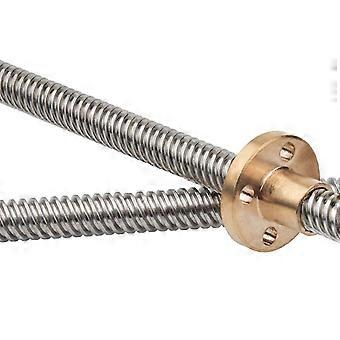 Threaded Backlash 2pcs 300mm Long T8 Lead Screw with Brass Nut 8mm Spindle