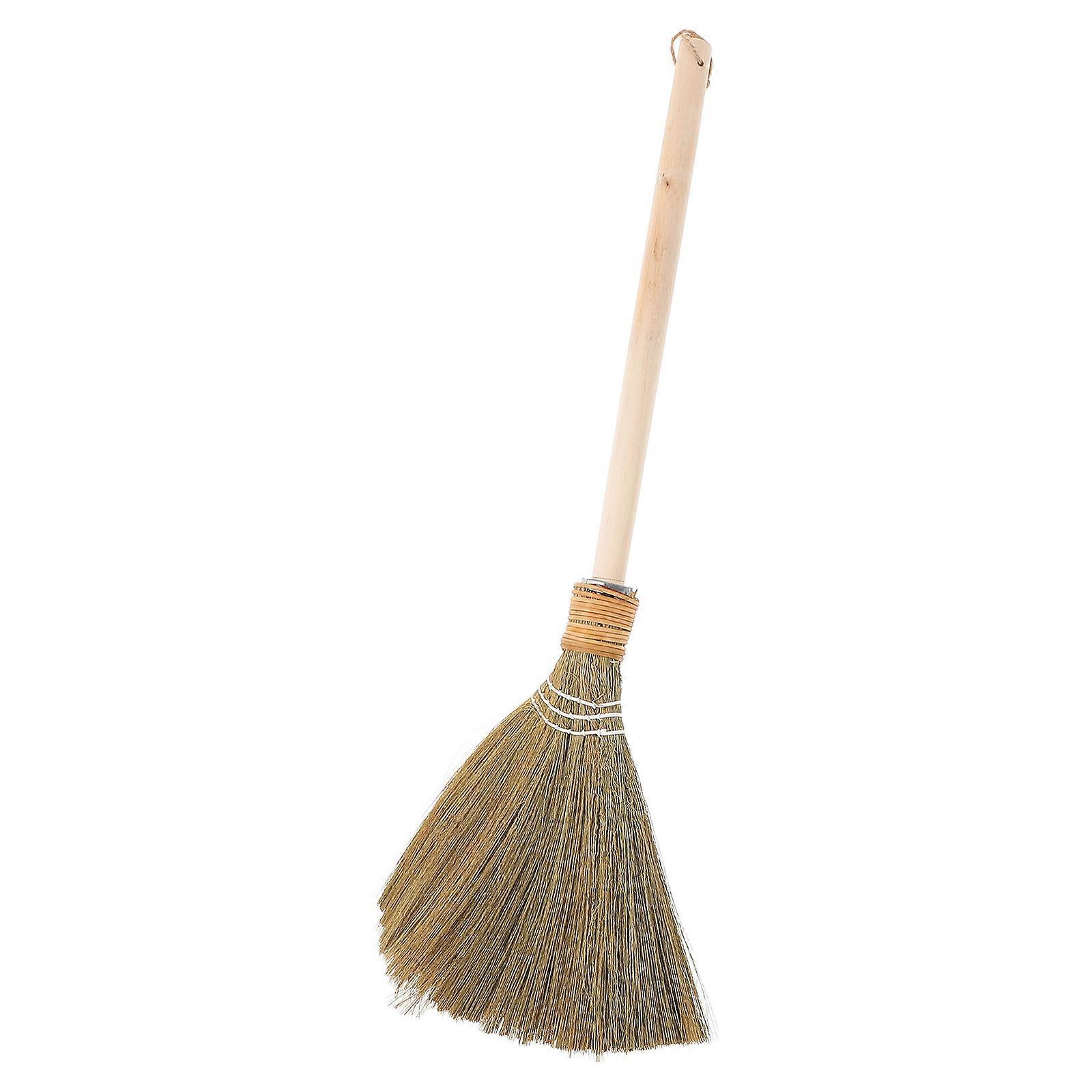 Soft Bamboo Whisk Broom with Solid Handle – Lightweight Sweeping Brush for Indoor and Outdoor Use
