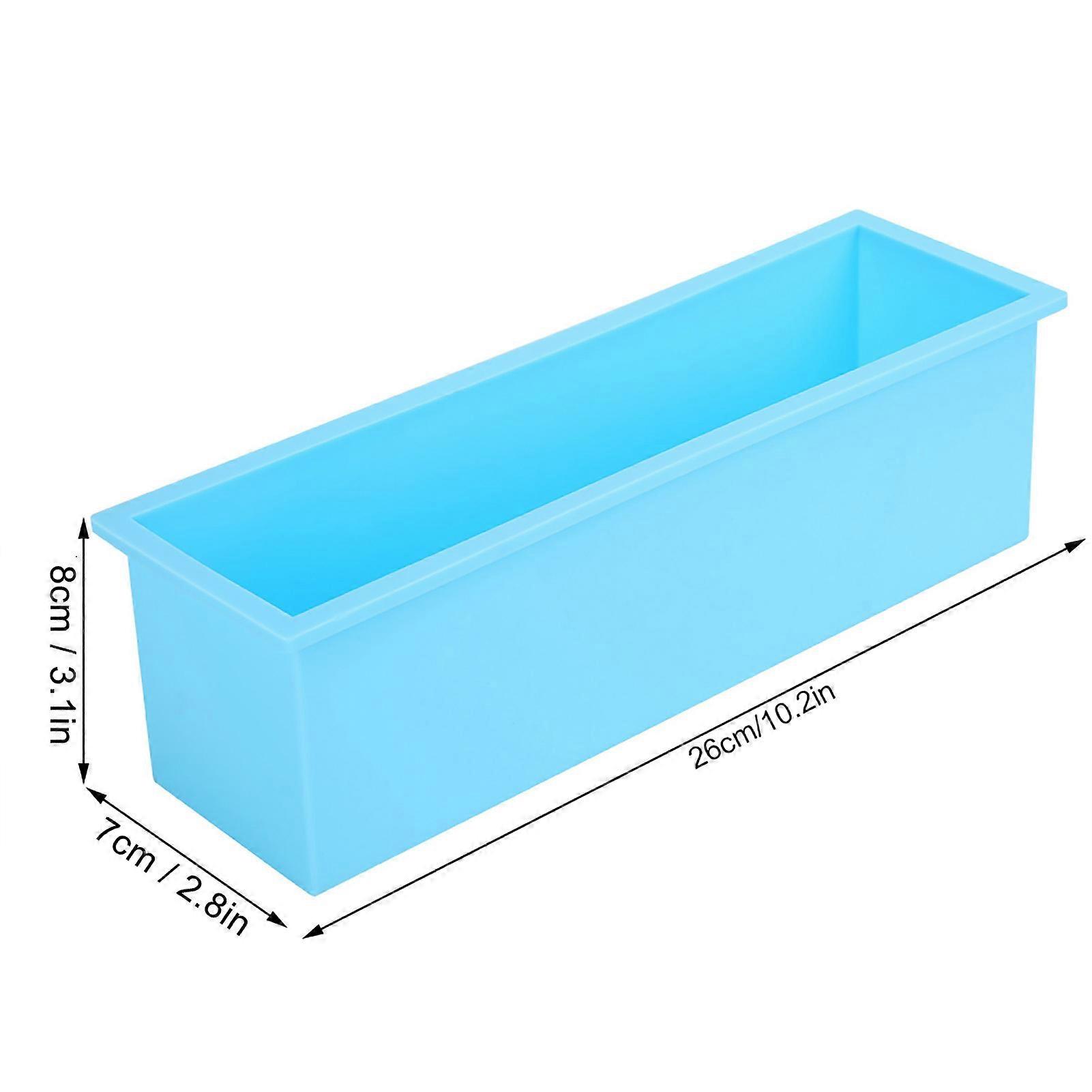 1200ML Silicone Rectangle Soap Mold 26x7x8cm DIY Toast Box
