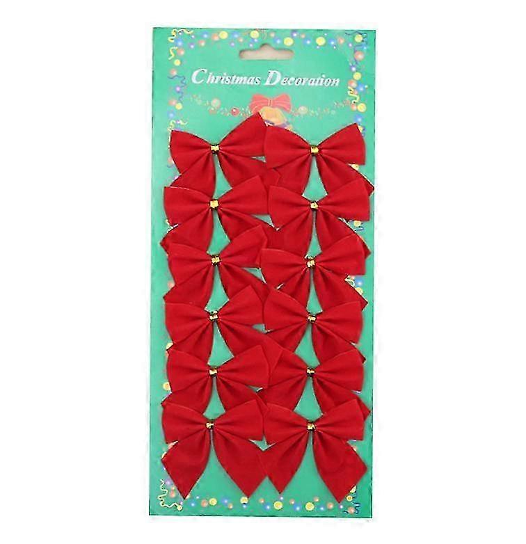 12 Pack Mini Christmas Tree Bows Ornaments for Christmas Tree