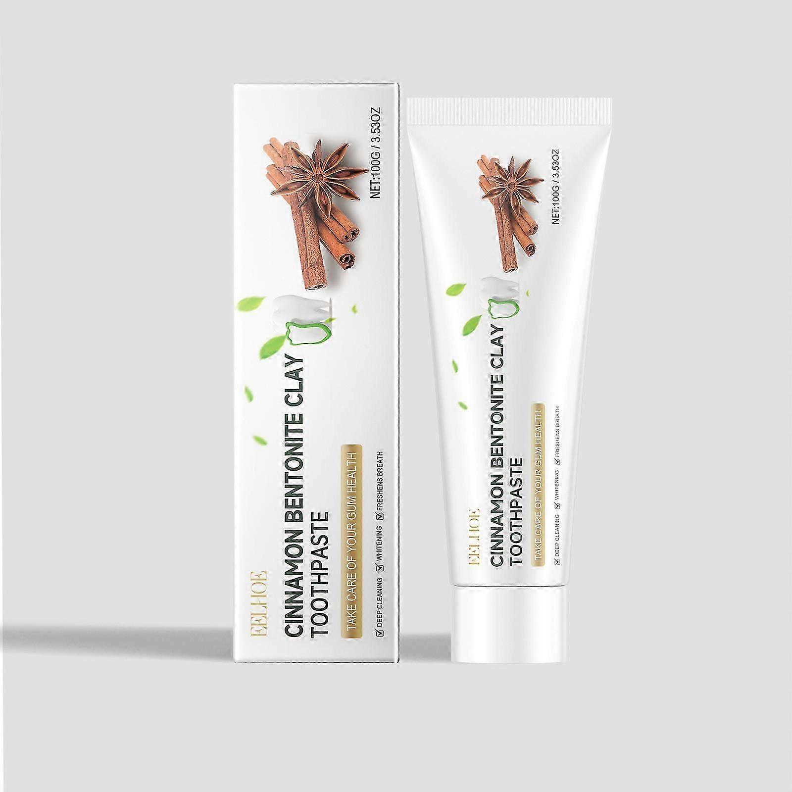 EELHOE cinnamon volcanic ash bentonite whitening toothpaste, improves yellow teeth, gentle cleaning of teeth, dirt, daily care toothpaste high quality