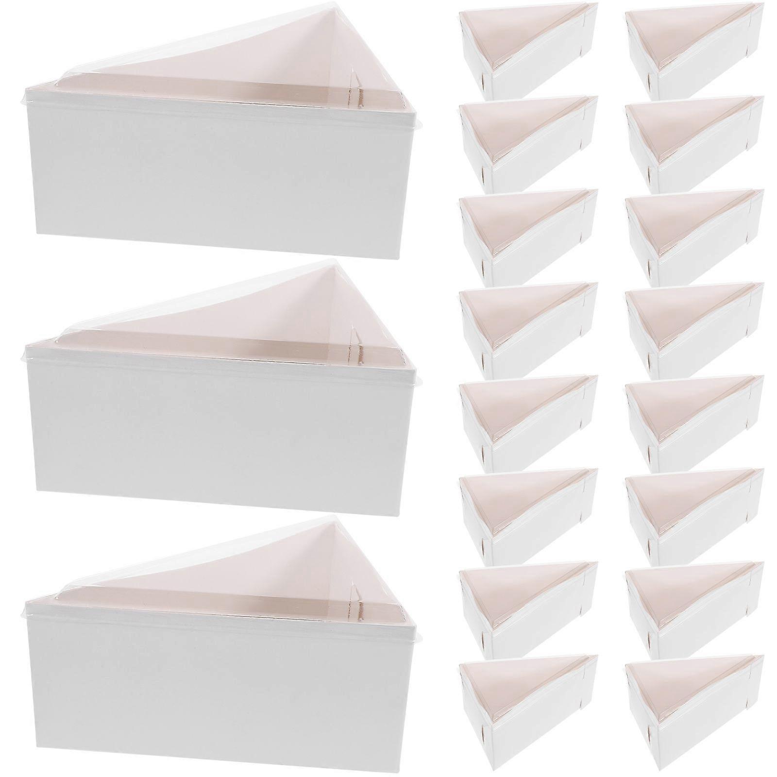 50 ensembles de tranches de gâteau triangulaires boîtes boîte à gâteau Triangle Cake Slice Case Tranches de gâteau Emballage Conteneur à gâteau