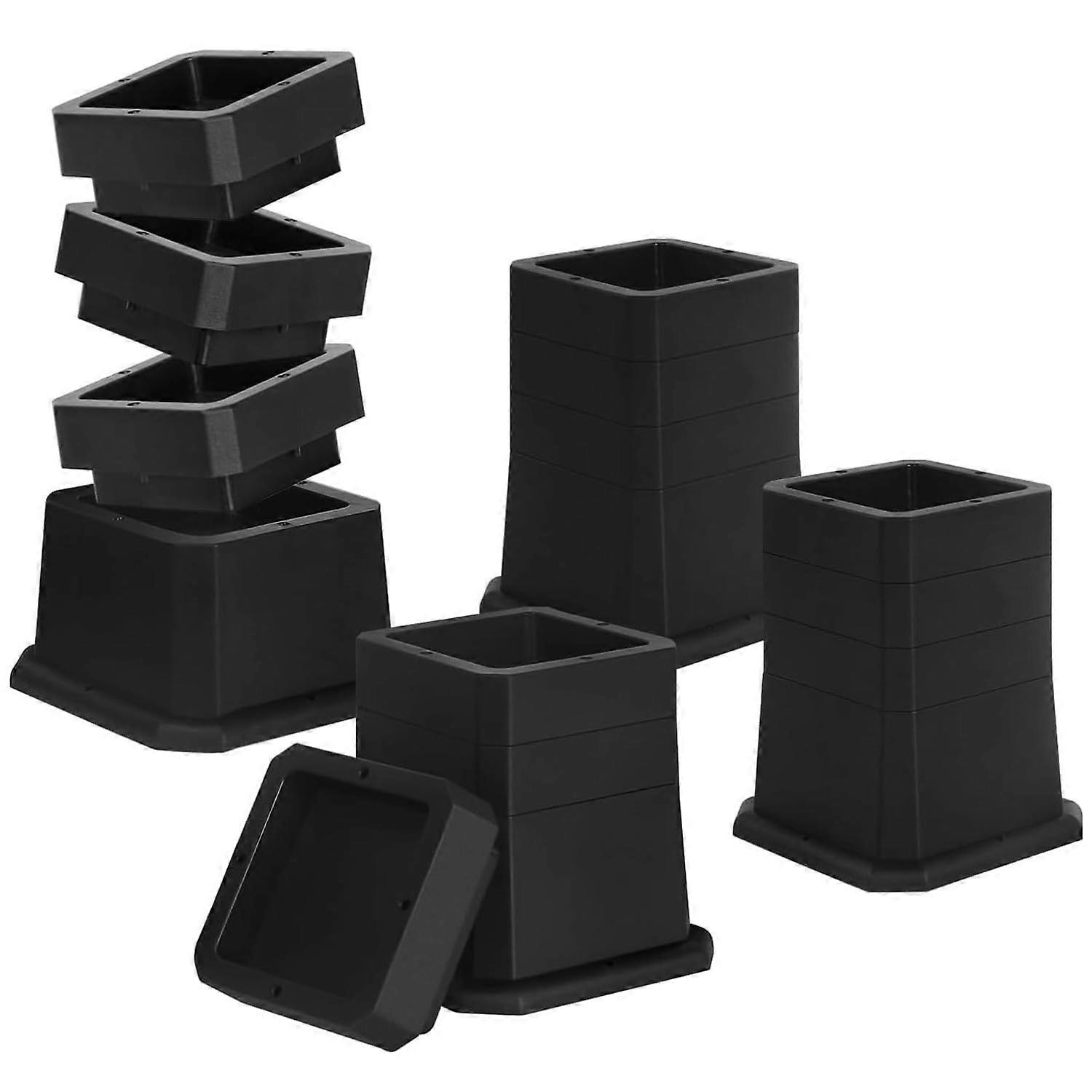 Bed Risers 4 Pack, 2-5 Inch Lift Height Riser Blocks For Chairs, Sofas, Desks, Elephant Feet
