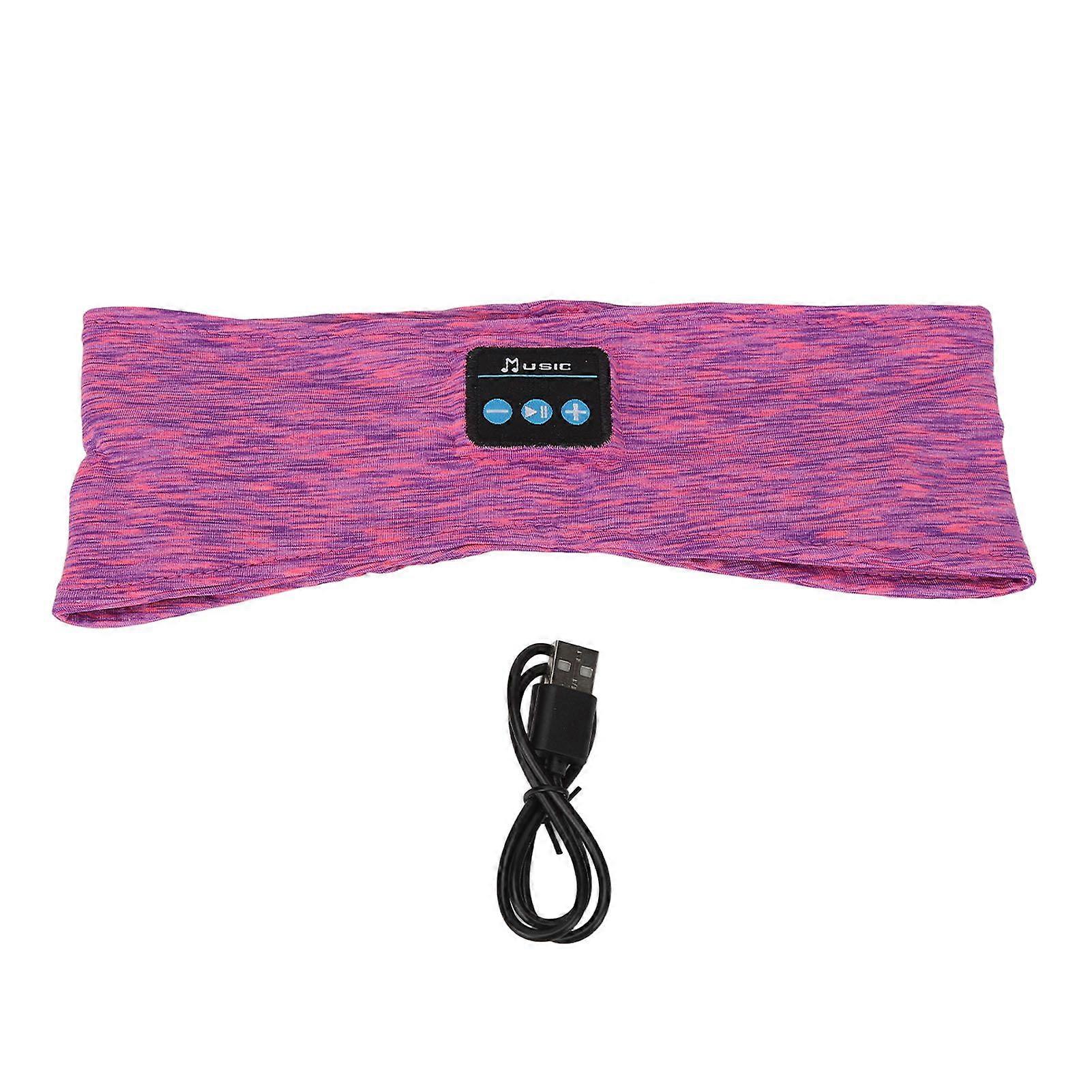 Wireless Sleep Headband Adjustable Musical Soft Sleeping Headphone for Running Yoga Purple