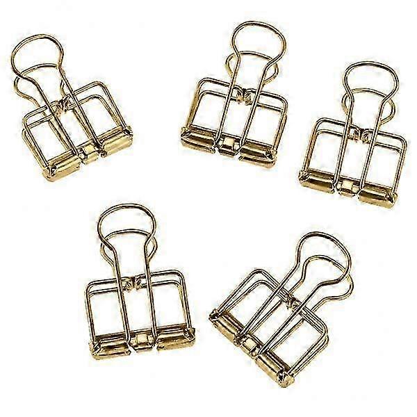 3x5 Pieces Hollow Long Tail Clip Photo Folder Binder Clips Gold 3 Pcs