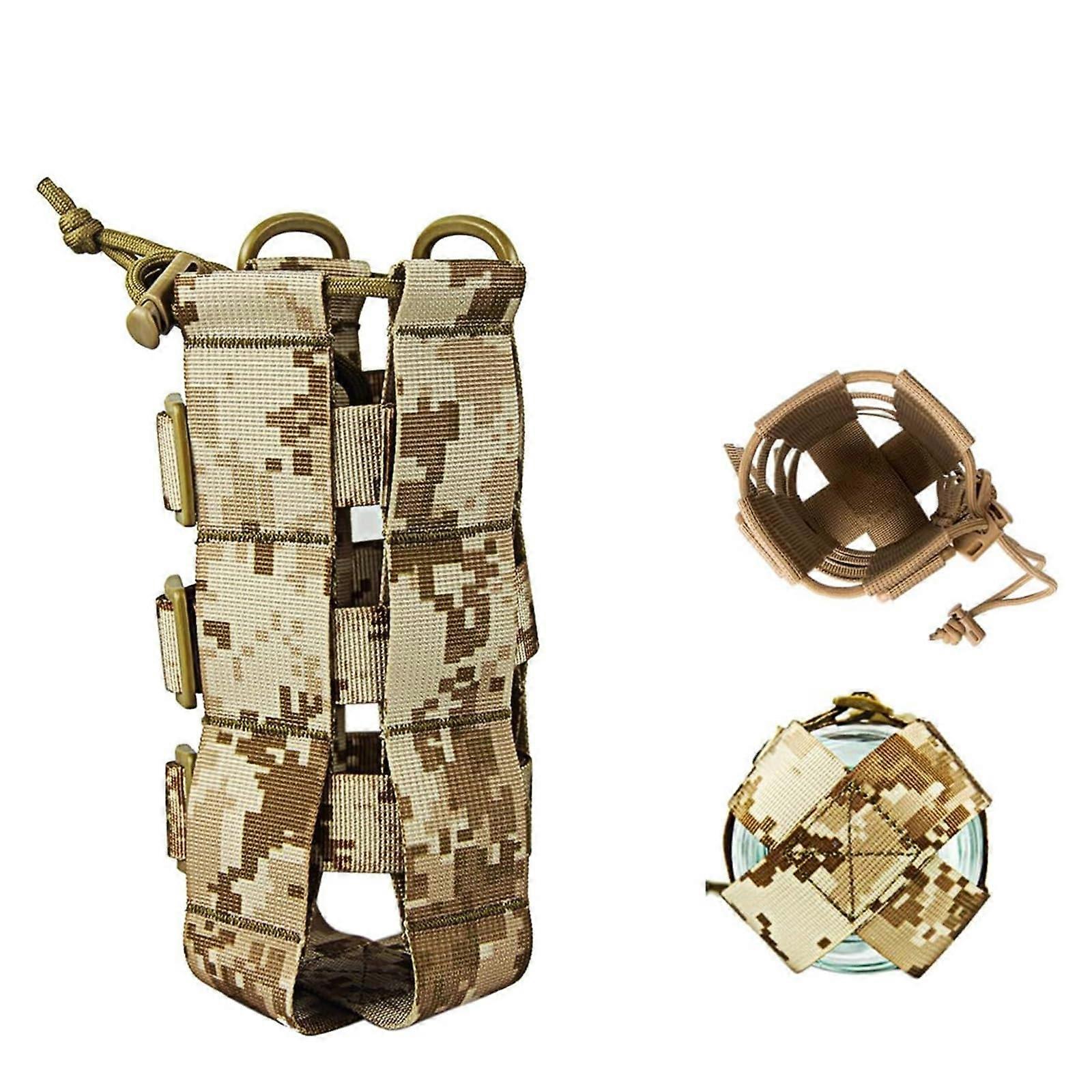 Tactical Bag Bottle Pouch Molle Holder Waterproof Adjustable for Backpack Outdoor