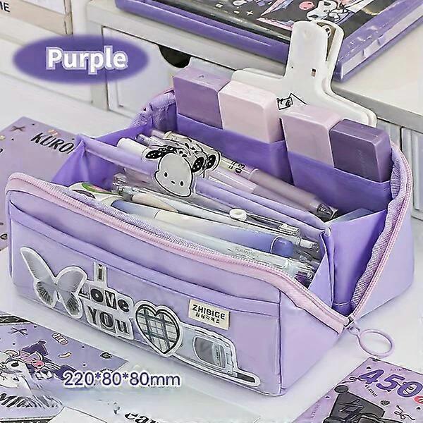 Transparent pencil case, 10 layers can hold 80 pieces, easy to find stationery