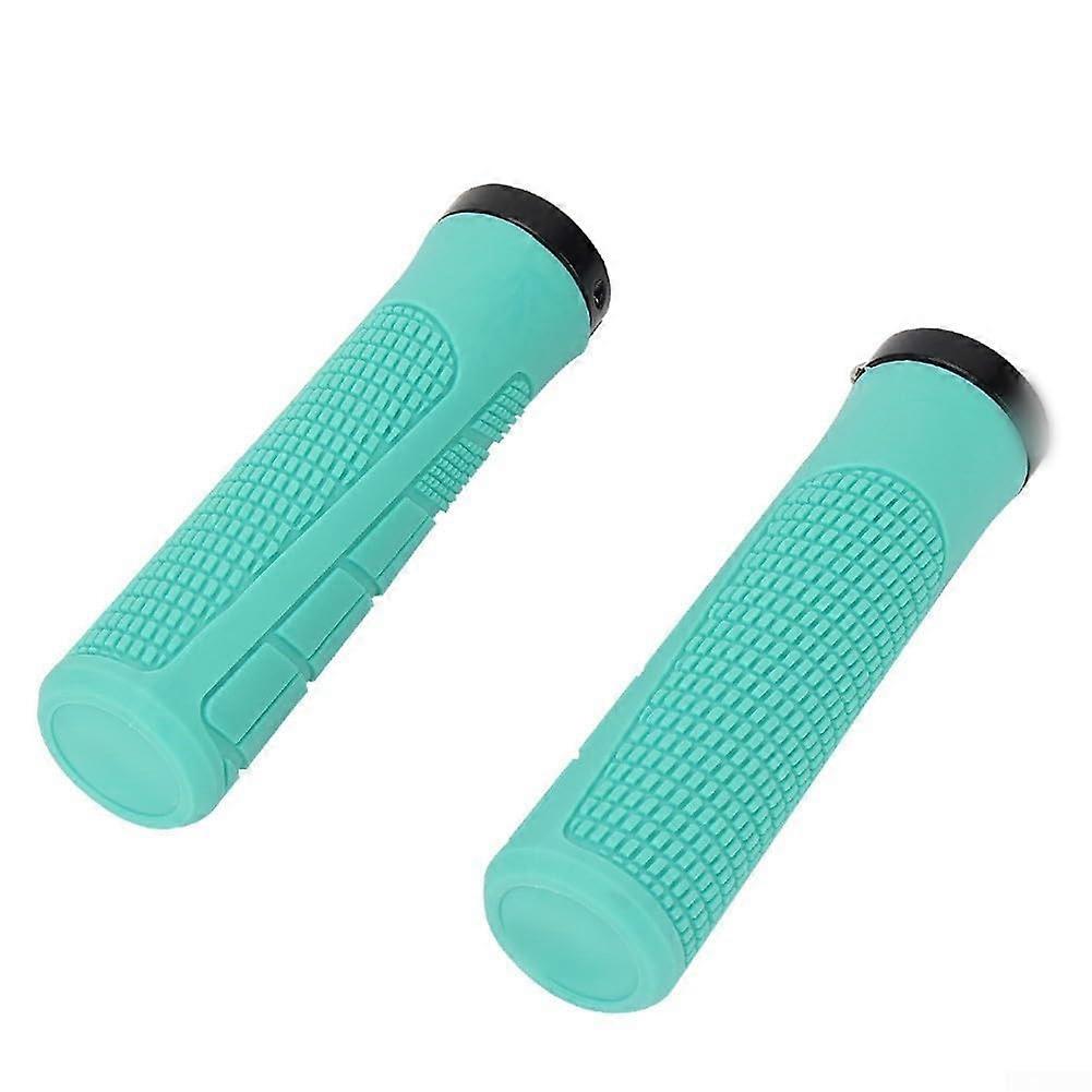 Density Rubber Grips For Mountain Bike Handlebars Vibration Protection Lake Blue