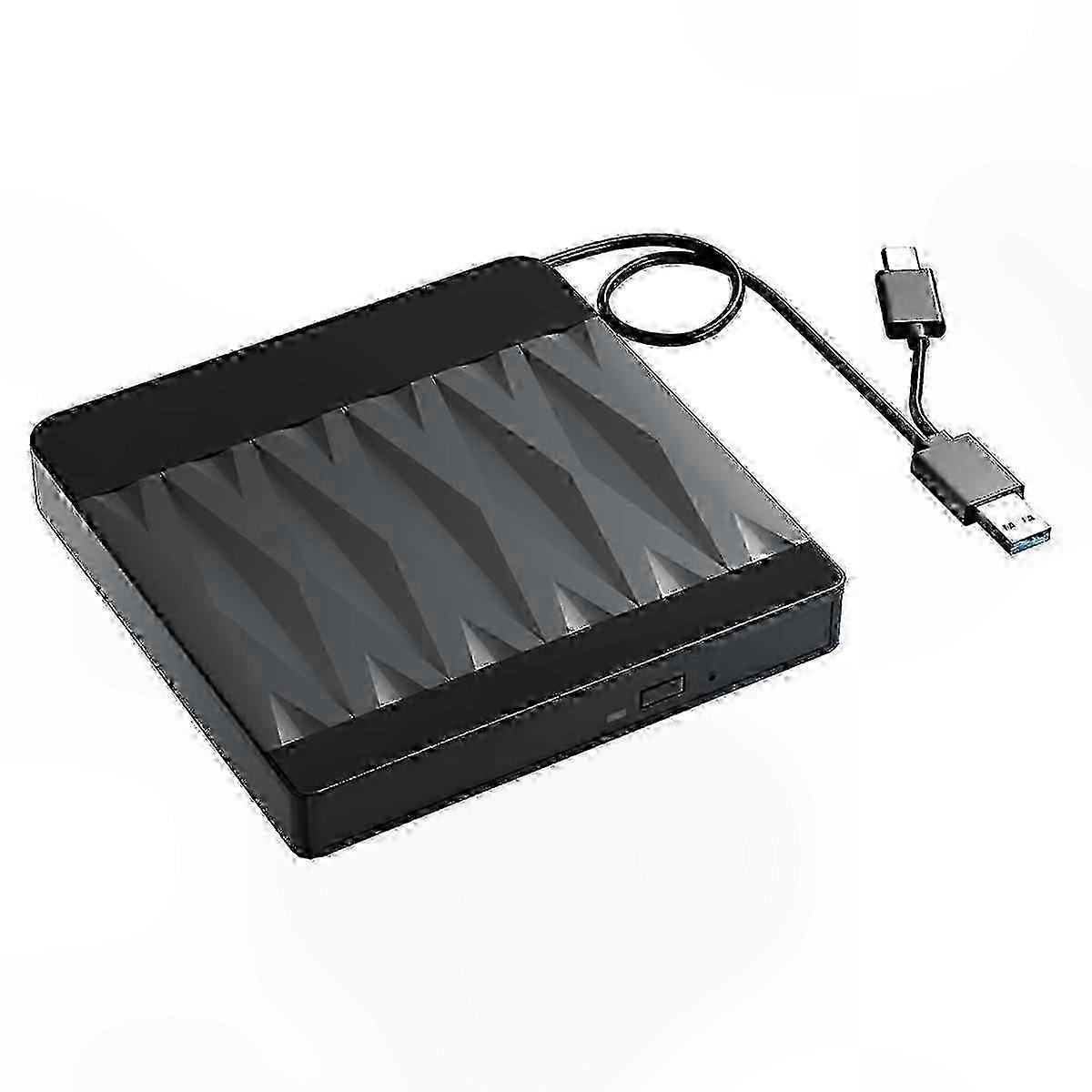 Portable External Optical Drive for CD, DVD, and Blu-ray Burning and Playback