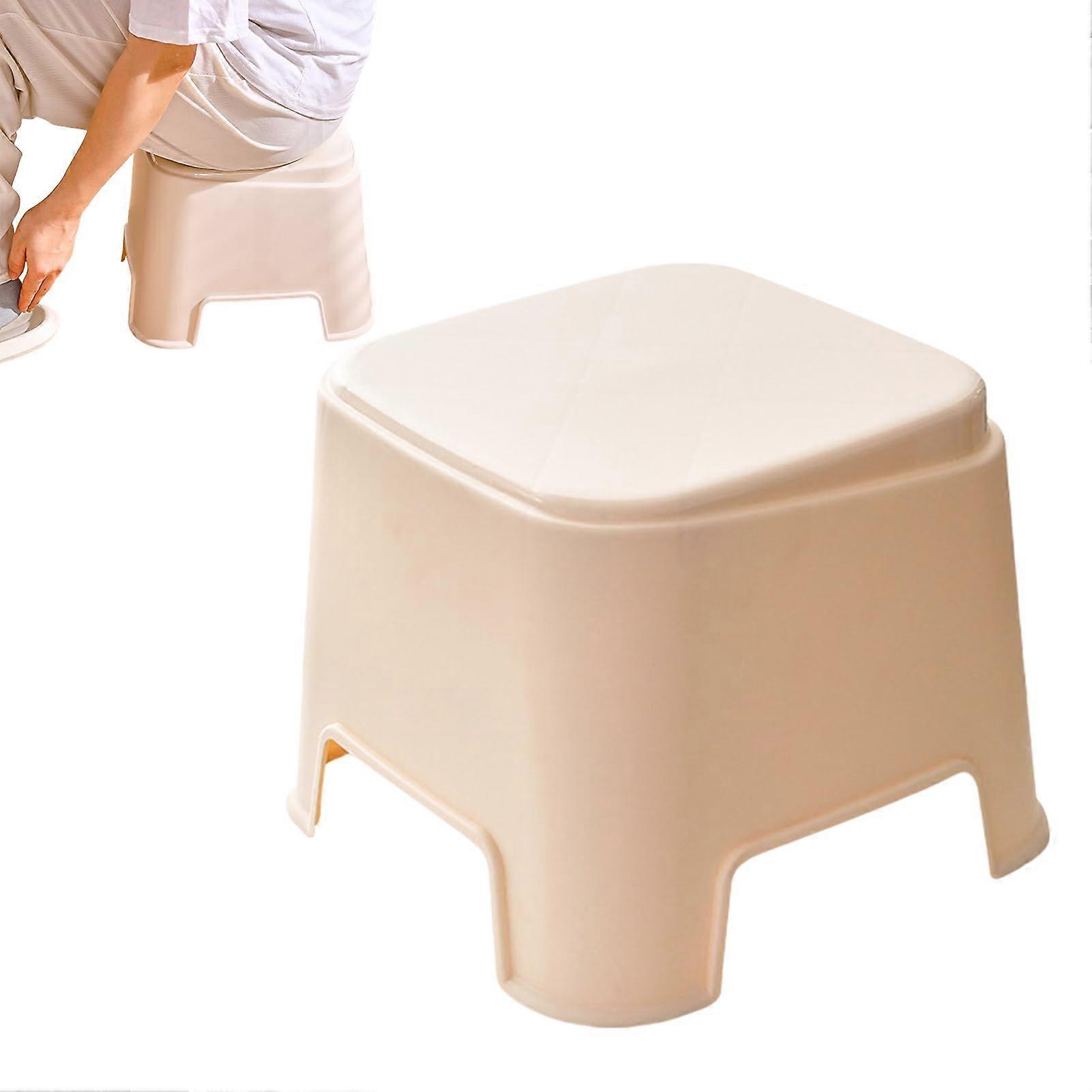 Small Japanese Stool Non-Slip Kitchen Bath Stepping Stool Stackable Modern Foot Rest Chair for Living Spaces