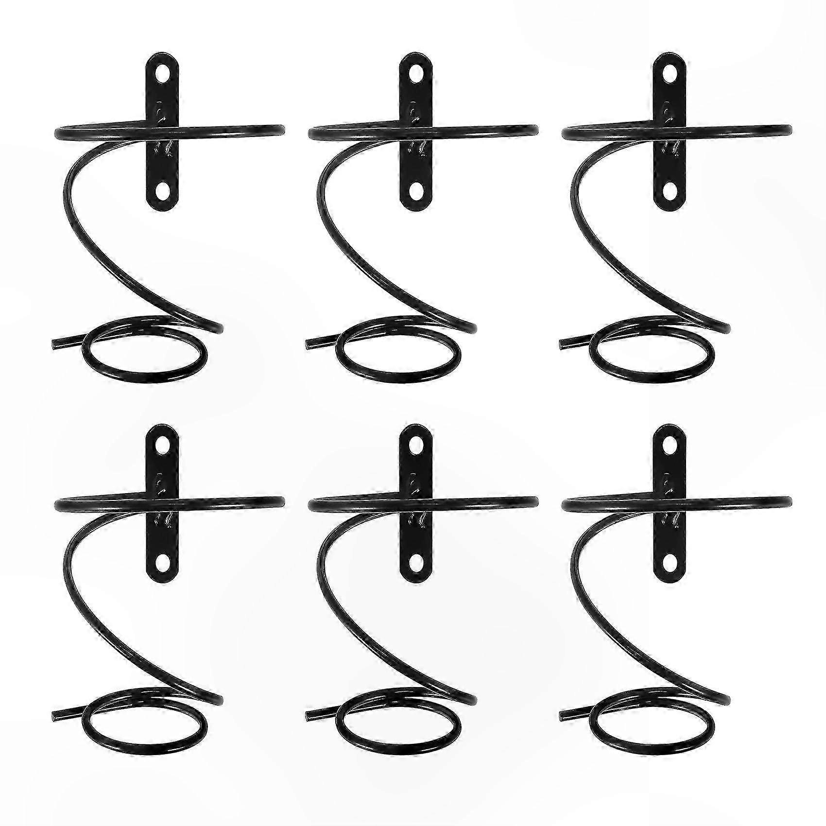 Set of 6 Metal Wine Bottle Holders - Wall-Mounted Red Wine Rack Display with Hardware for Home Bars and Kitchens