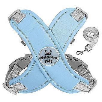 Hondentuig reflecterend vest met metalen d-ring & riem voor kleine middelgrote honden blauw m 2025
