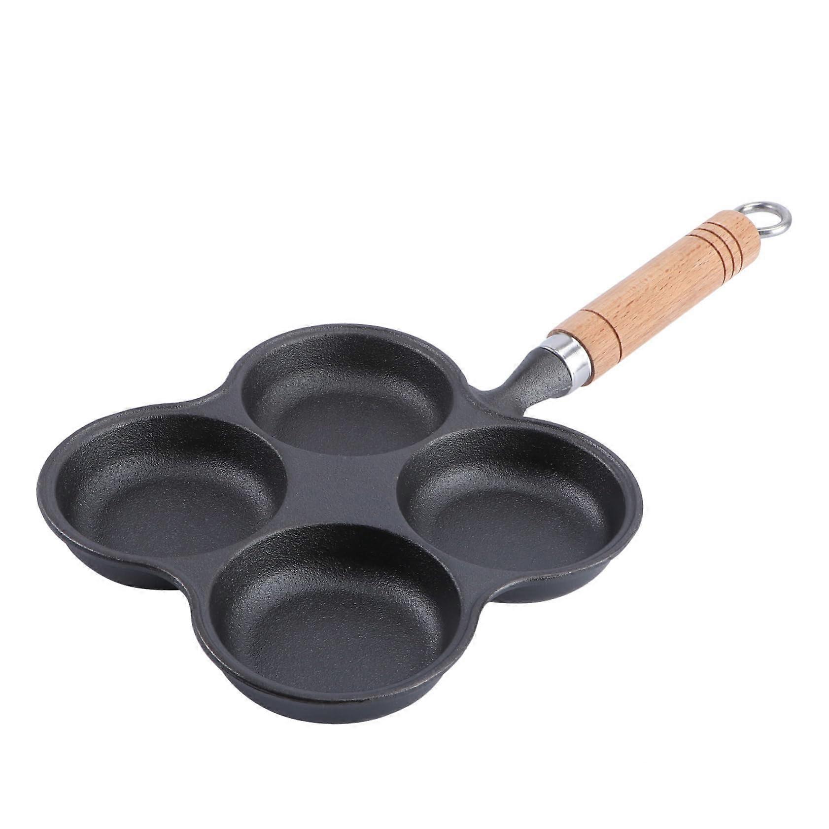 4Hole NonStick Egg Frying Pan Induction And Gas Compatible Black For Omelets And Breakfast Dishes