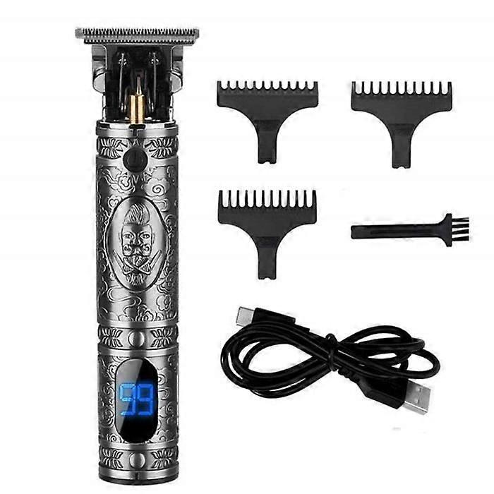 VGR Cordless Hair Clipper for Men - With 3 Guide Combs - Rechargeable (Silver)