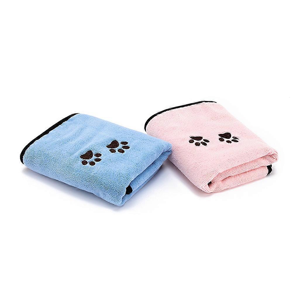 Pet Bath Towel Soft Water Absorbent Towel for Dogs 2Pcs