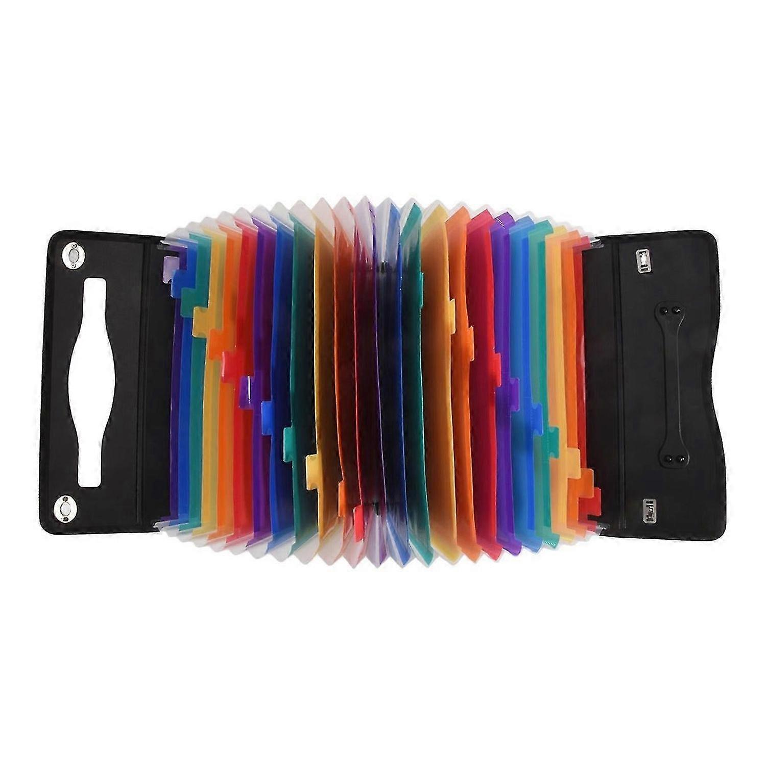 24 Pockets Expanding File Folder Accordian File Organizer,Plastic Paper Document Receipt Organizer f