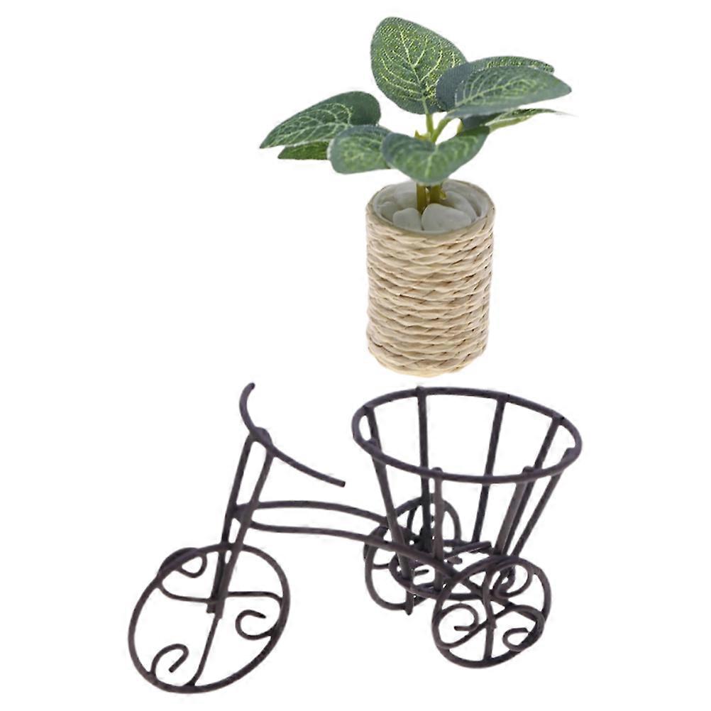 Tricycle Flower Plant Stand for Indoor Display 3Pcs Metal Planter Baskets