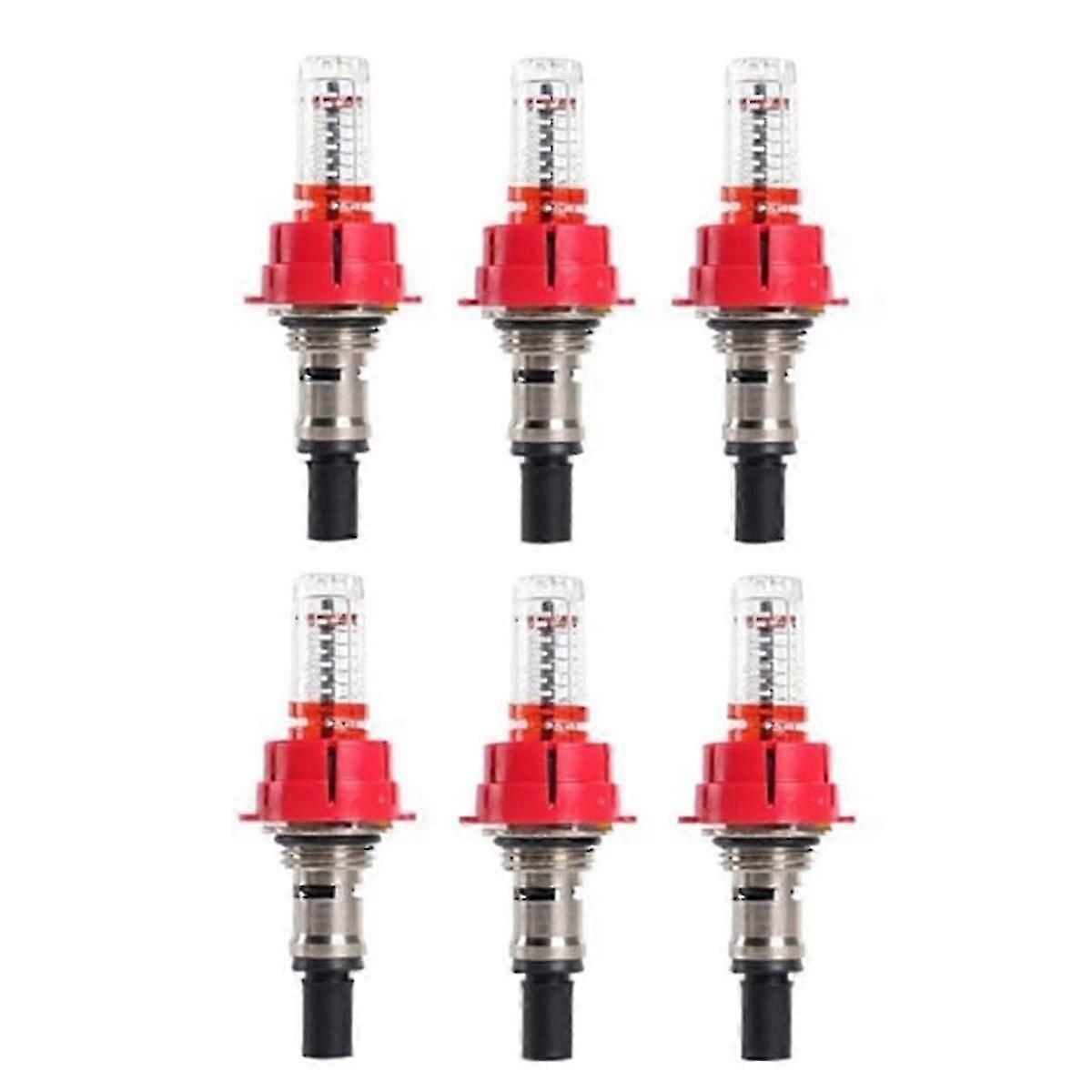 6 Pcs Underfloor Heating Manifold Flow Meter, Visual Flow Monitoring Regulator For Underfloor Heati