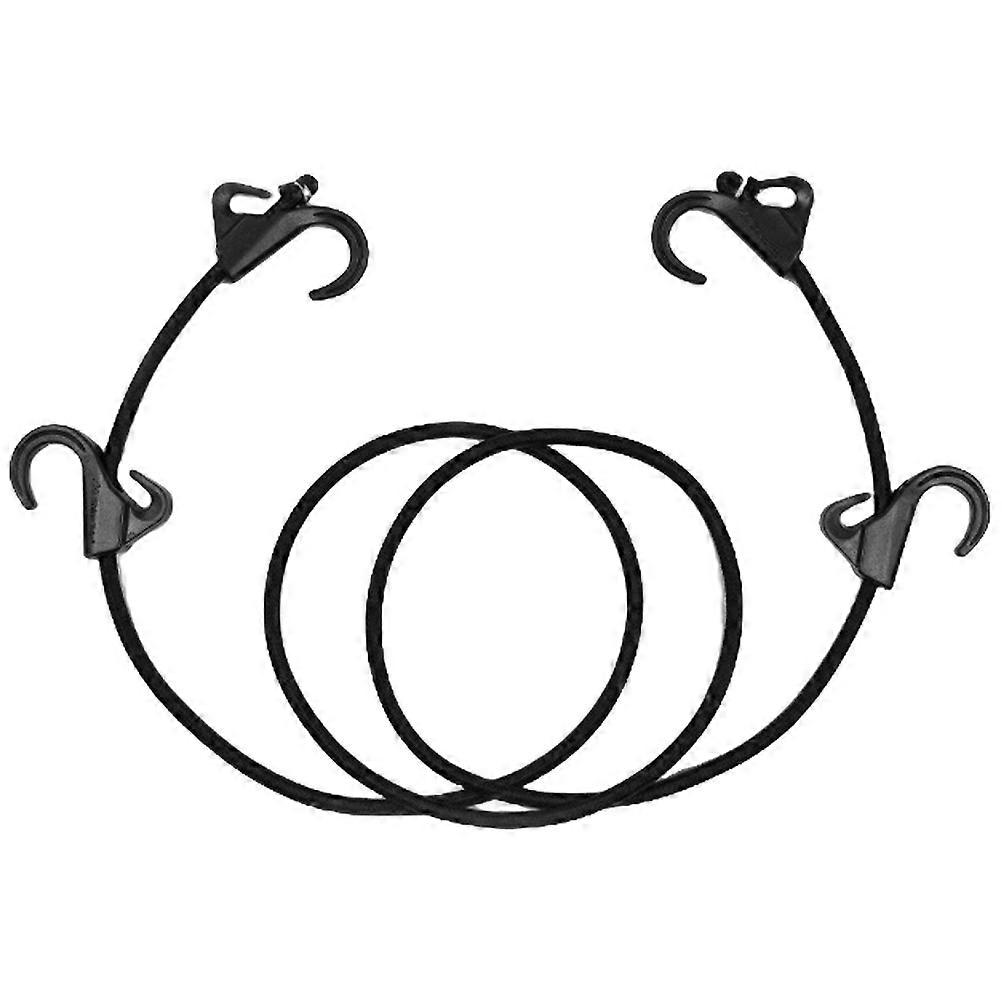 Outdoor Binding Rope with Hooks Bungee Cord for Camping and Hiking Black Rubber Material 1Set