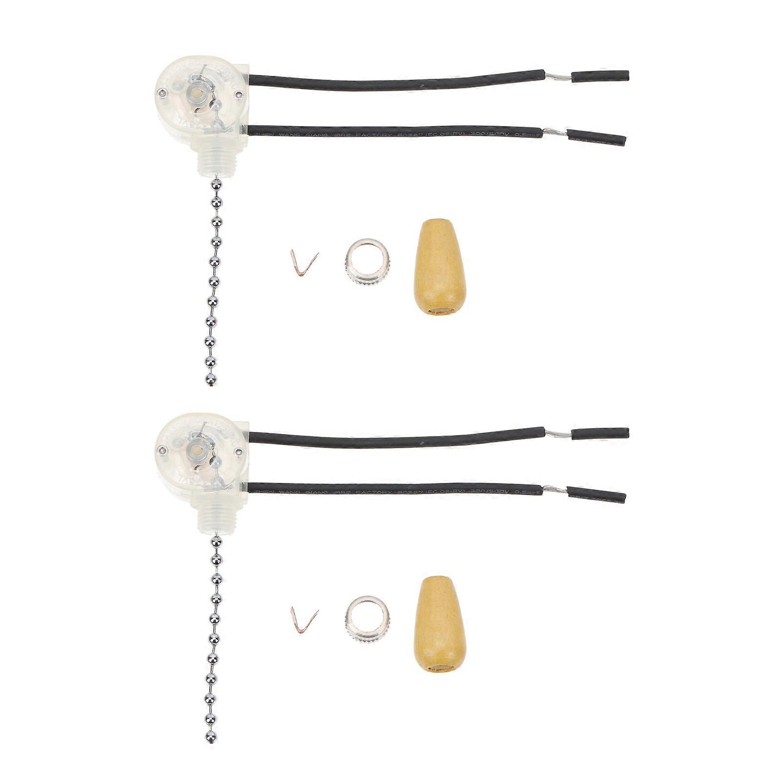 Elegant Silver Pullswitch for Lamp Controlling 2Pcs Durable Set