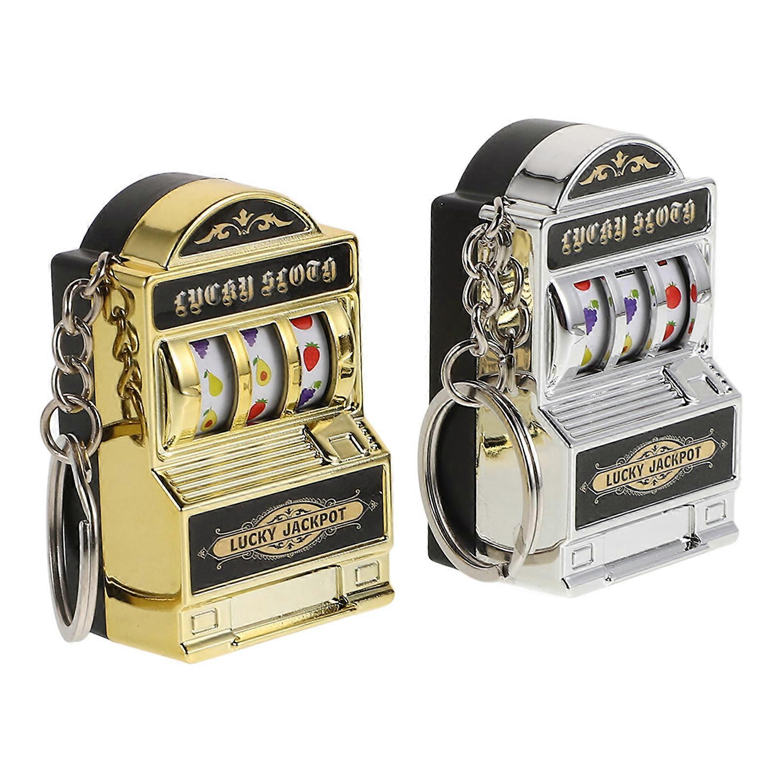 Portable Mini Slot Machines Keychain Pendants for Holding Use 2Pcs