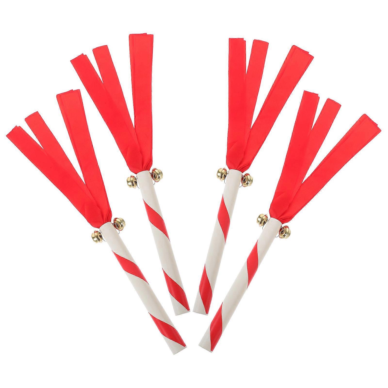 12Pcs Cheerleading Red Pompom Stick for Party Use with PVC Material