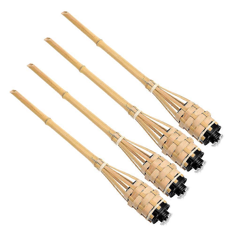 Bamboo Torch Garden Torch Lights for Outdoor Decor with Windproof Function 4Pcs