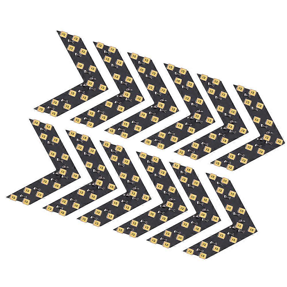 Lot de 20 voyants de signalisation en métal jaune 14 SMD 4,8 x 4 cm