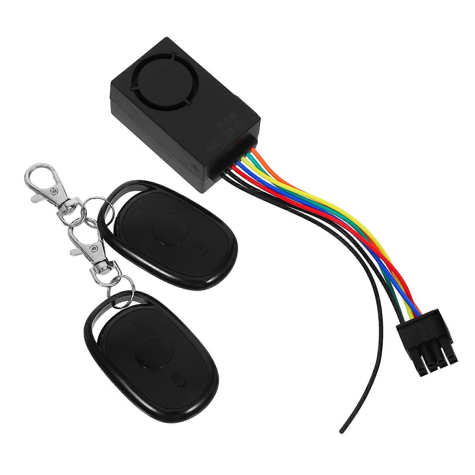 Electric Bike Anti-Theft Alarm System for Commercial Zones and Public Spaces in Black Material with One-Touch Start Function 1Set