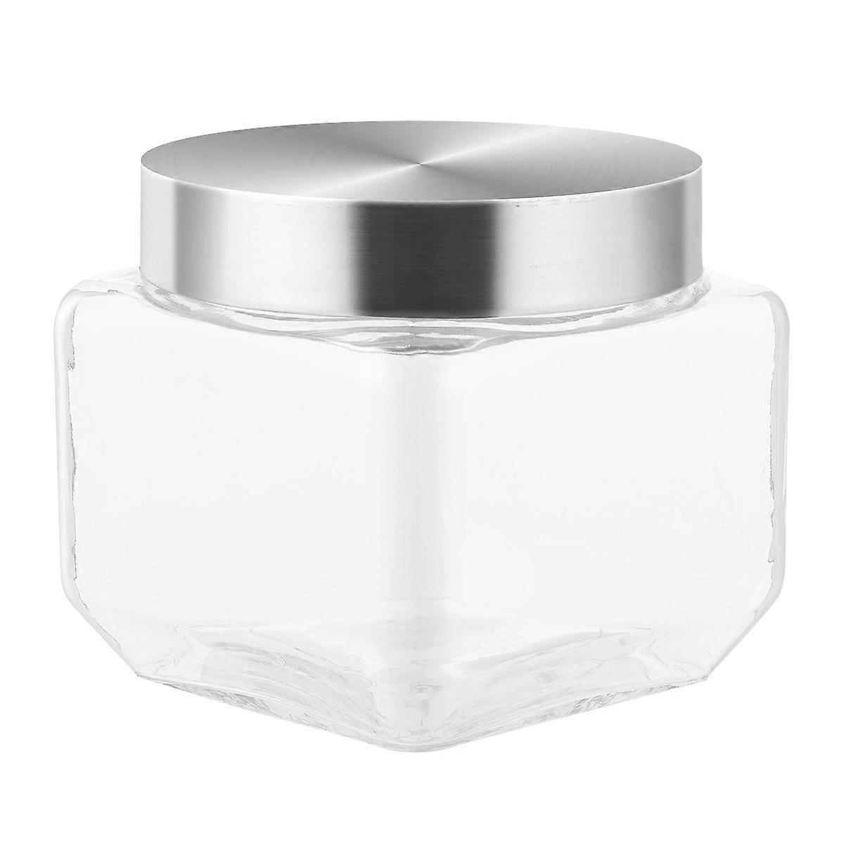 Transparent Food Container Glass Jar for Storage Use 2Pcs