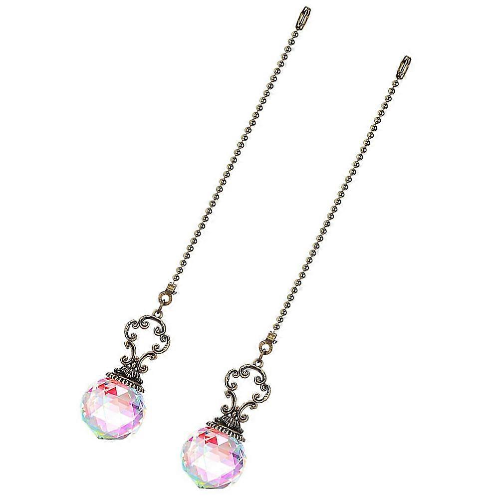 Chic Crystal Fan Pull Chains 4 Pcs For Ceiling Fan And Light Home Decoration Transparent Hanging Chain