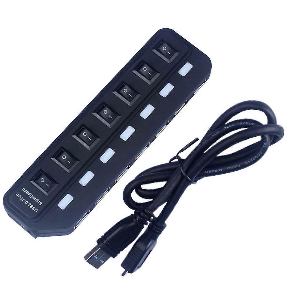 Usb Expansion Hub Concentrator Data Transfer Adapter Dock For Laptop Black 1Pack