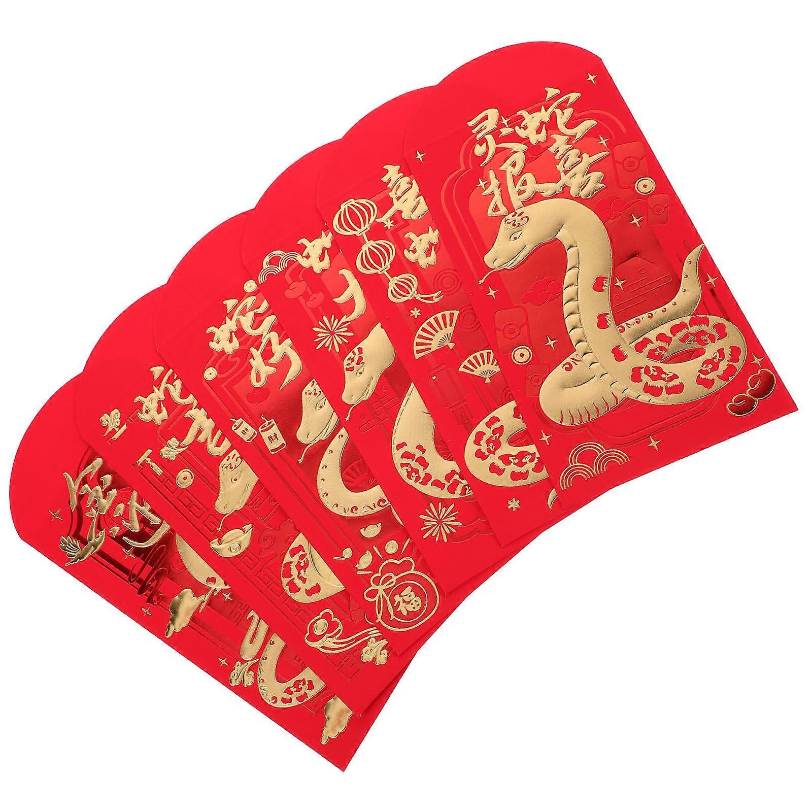 Red Gold Hongbao Envelopes for Money 36Pcs Year of The Snake