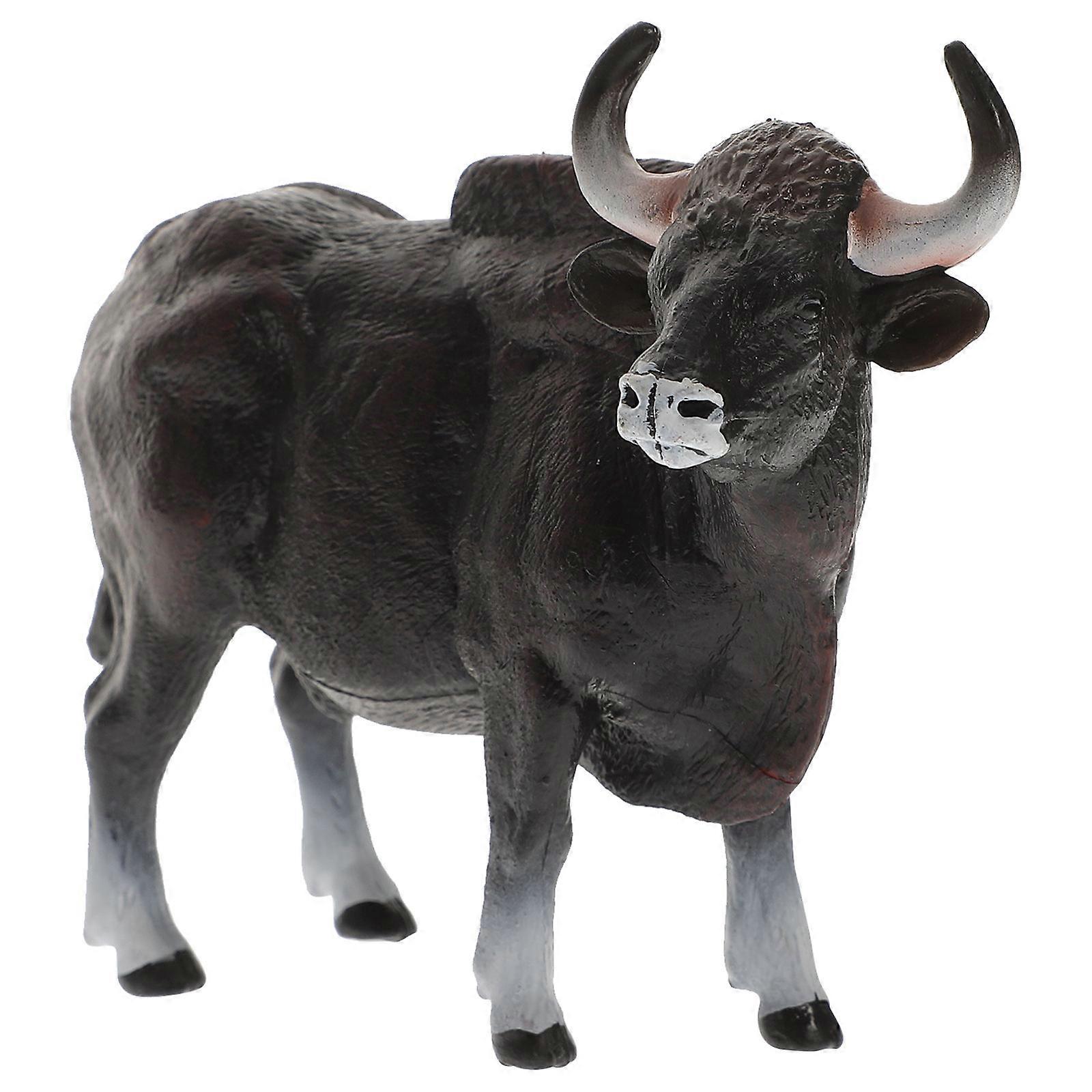 Plastic Simulated Cattle Model Realistic Cattle Figurine Animal Model 2Pcs
