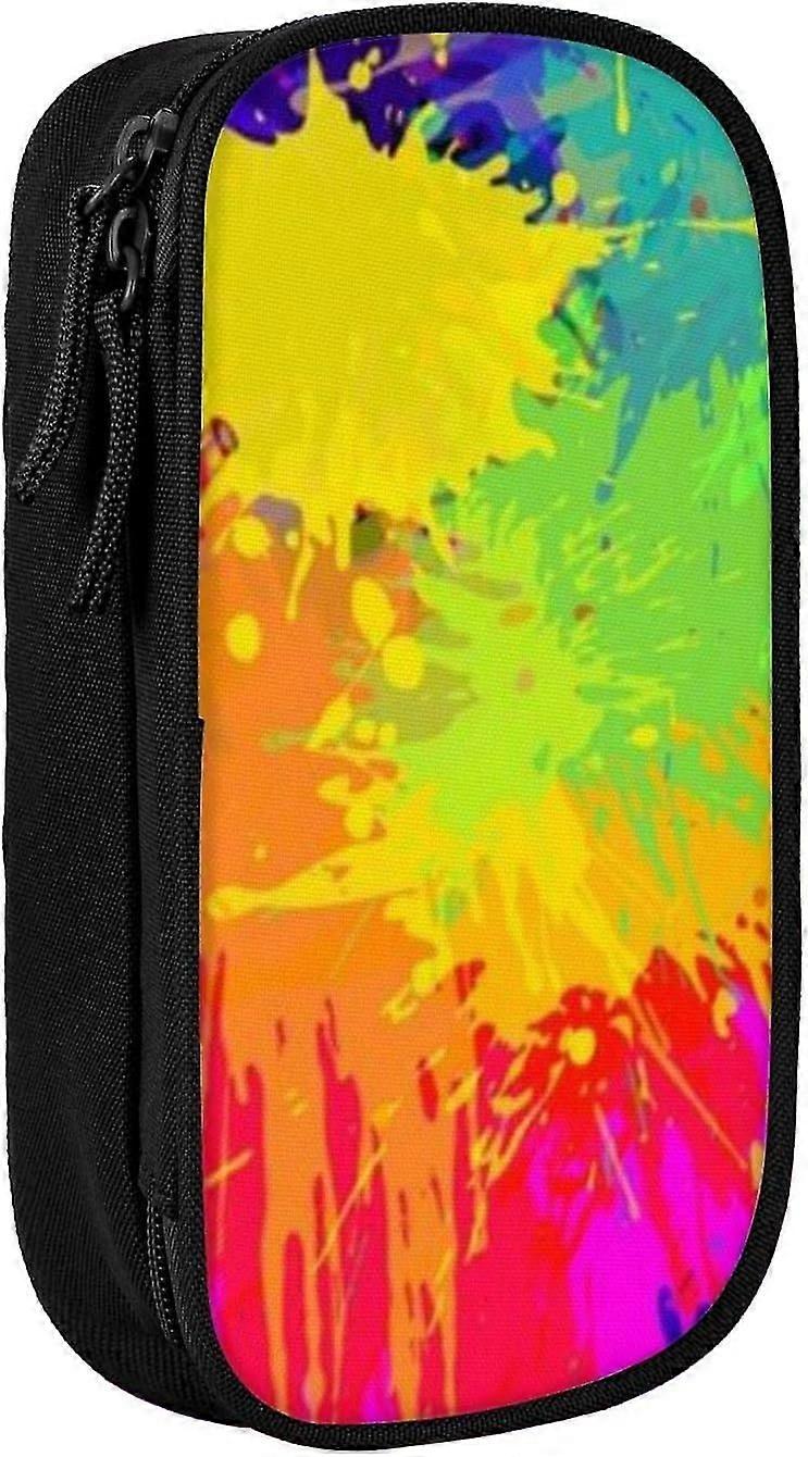 مقلمة بسعة كبيرة بطباعة سبلاش ملونة ، حقيبة قلم رصاص من قماش أكسفورد ، حقيبة قلم رصاص كبيرة بسحاب مزدوج 6261