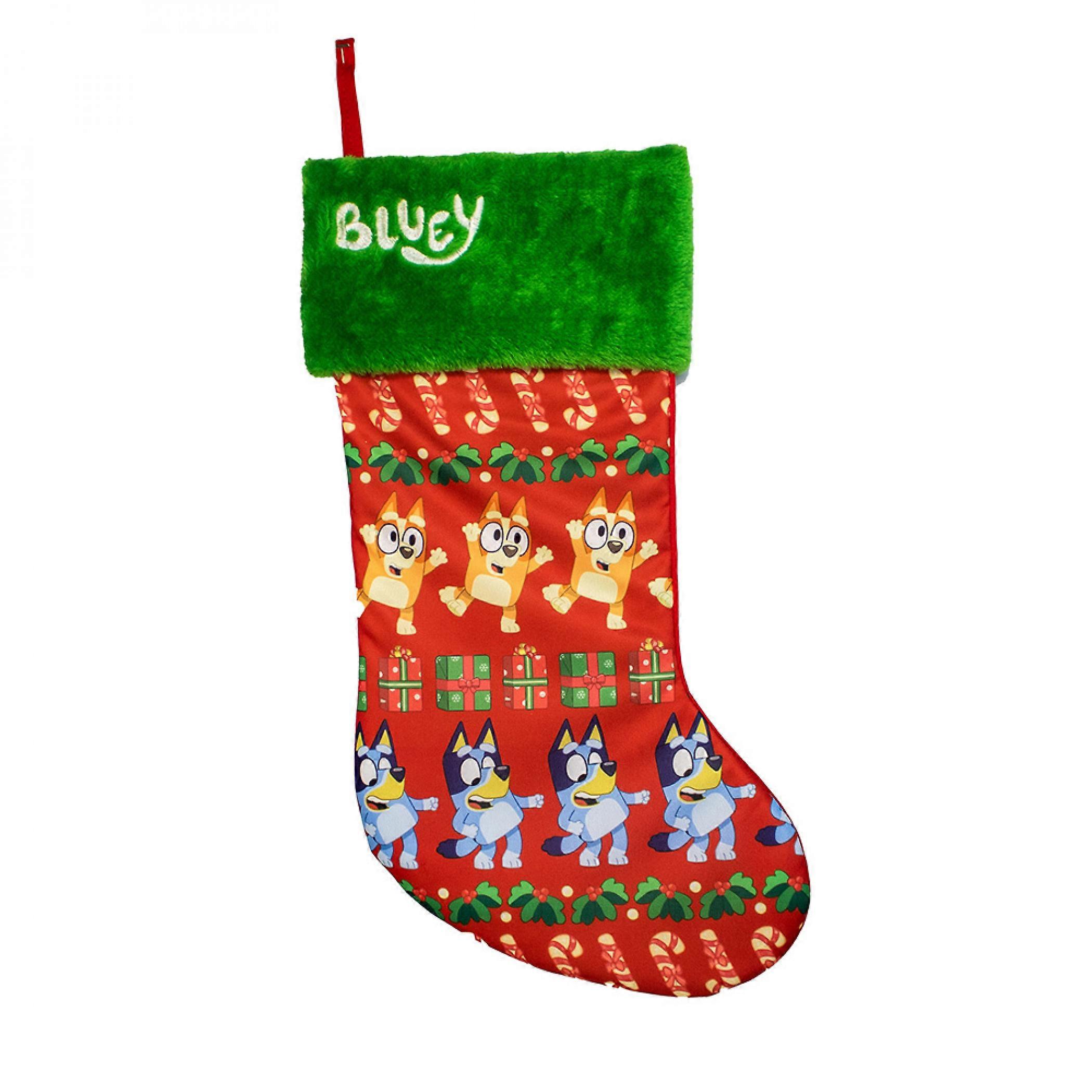 Bluey & Bingo Sweater Pattern Holiday Stocking