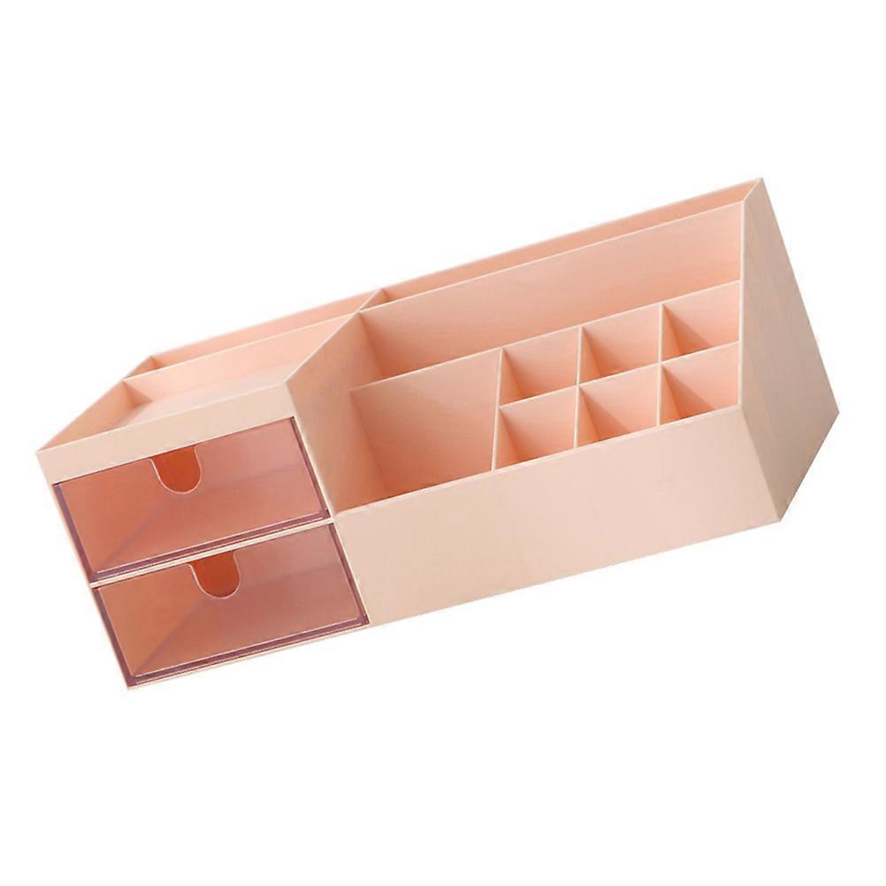 Cosmetics Storage Box Desktop Container for Storage Use 3Pcs Pink