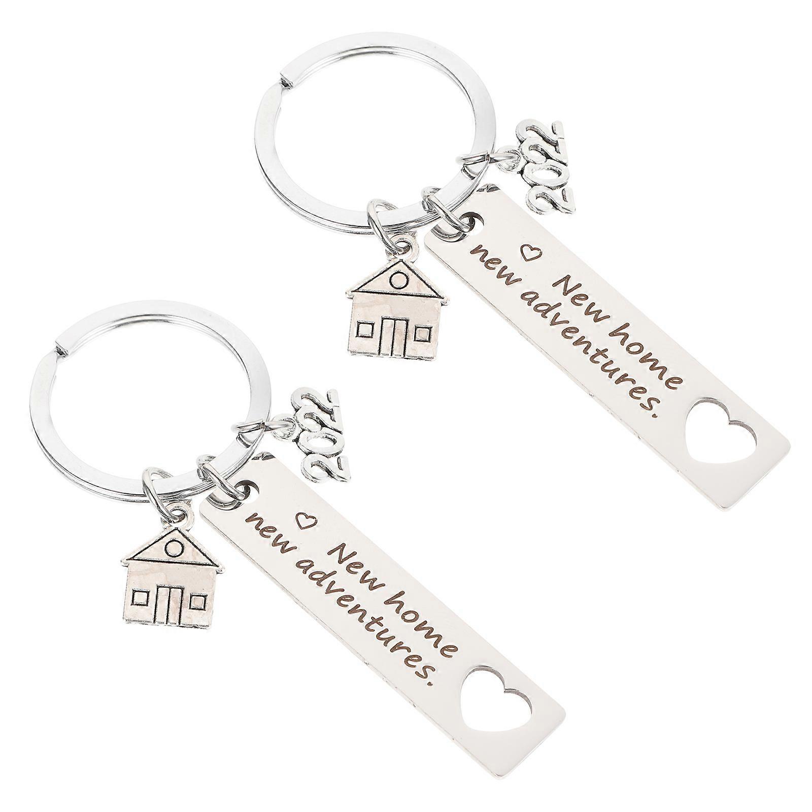 Backpack Pendant Key Chain Gift for Housewarming 4Pcs Silver