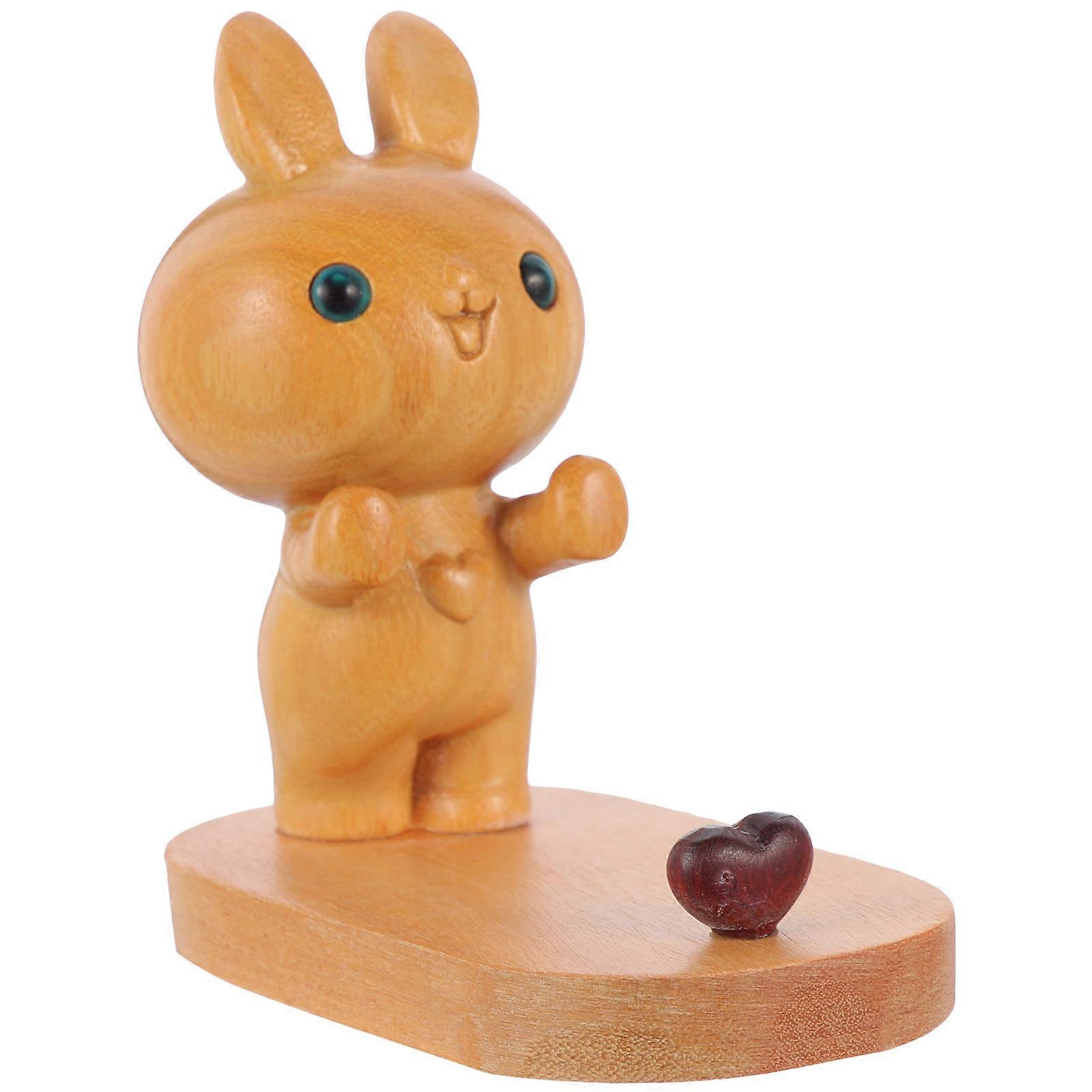 Rabbit Phone Display Stand Wooden Holder for Phones 2Pcs Desktop Use