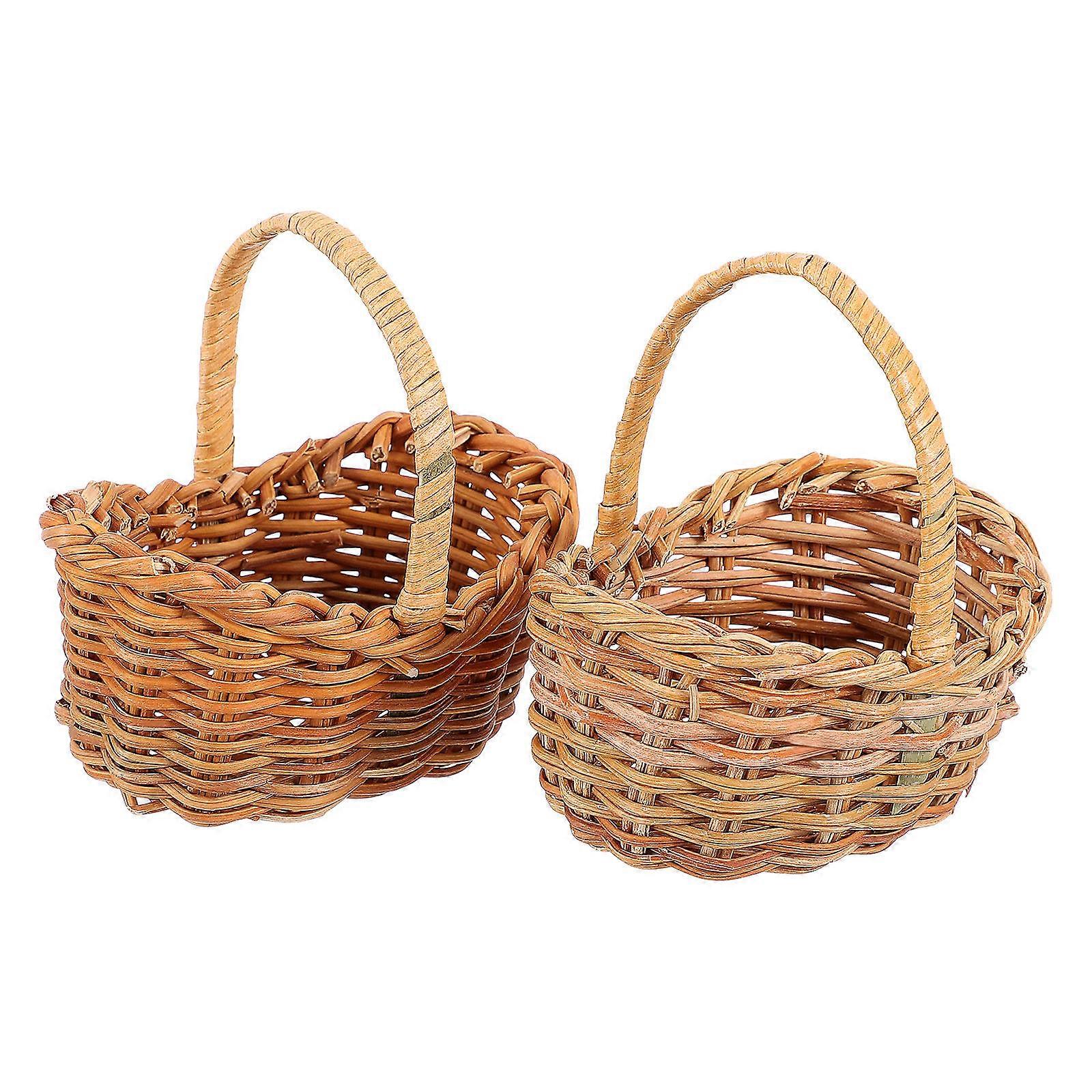 Mini Basket for Storage Use 6Pcs Small Handwoven Flower Baskets