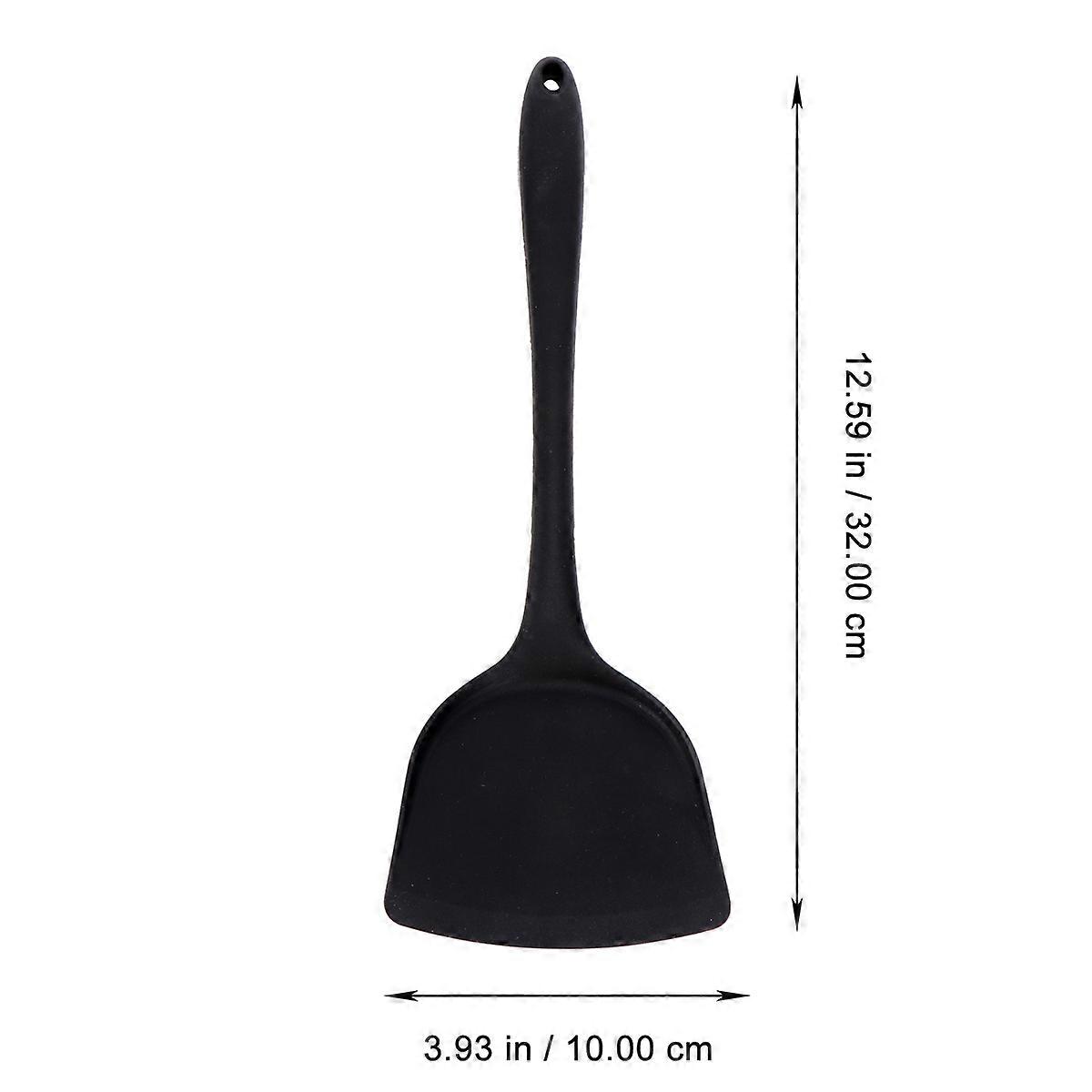 High Temperature Silicone Spatula For Cooking 2Pcs Anti-Scalding Non-Stick Kitchen Utensils In Black Color With Ergonomically Designed Handles