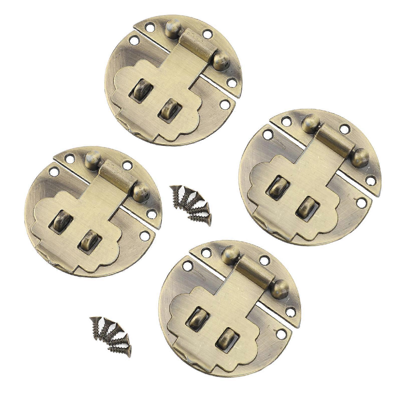 Vintage Zinc Alloy Hasp Latch Set 5.2cm Diameter 4 Sets for Box