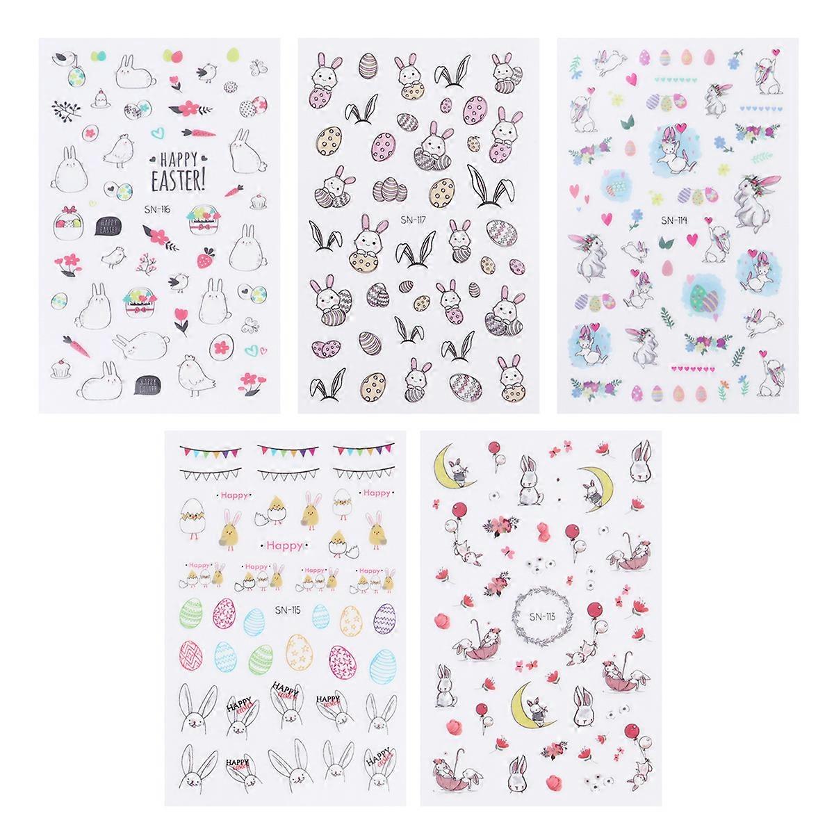Nail Pasters 3D Nail Art Stickers for Easter Theme Containing 20 Sheets