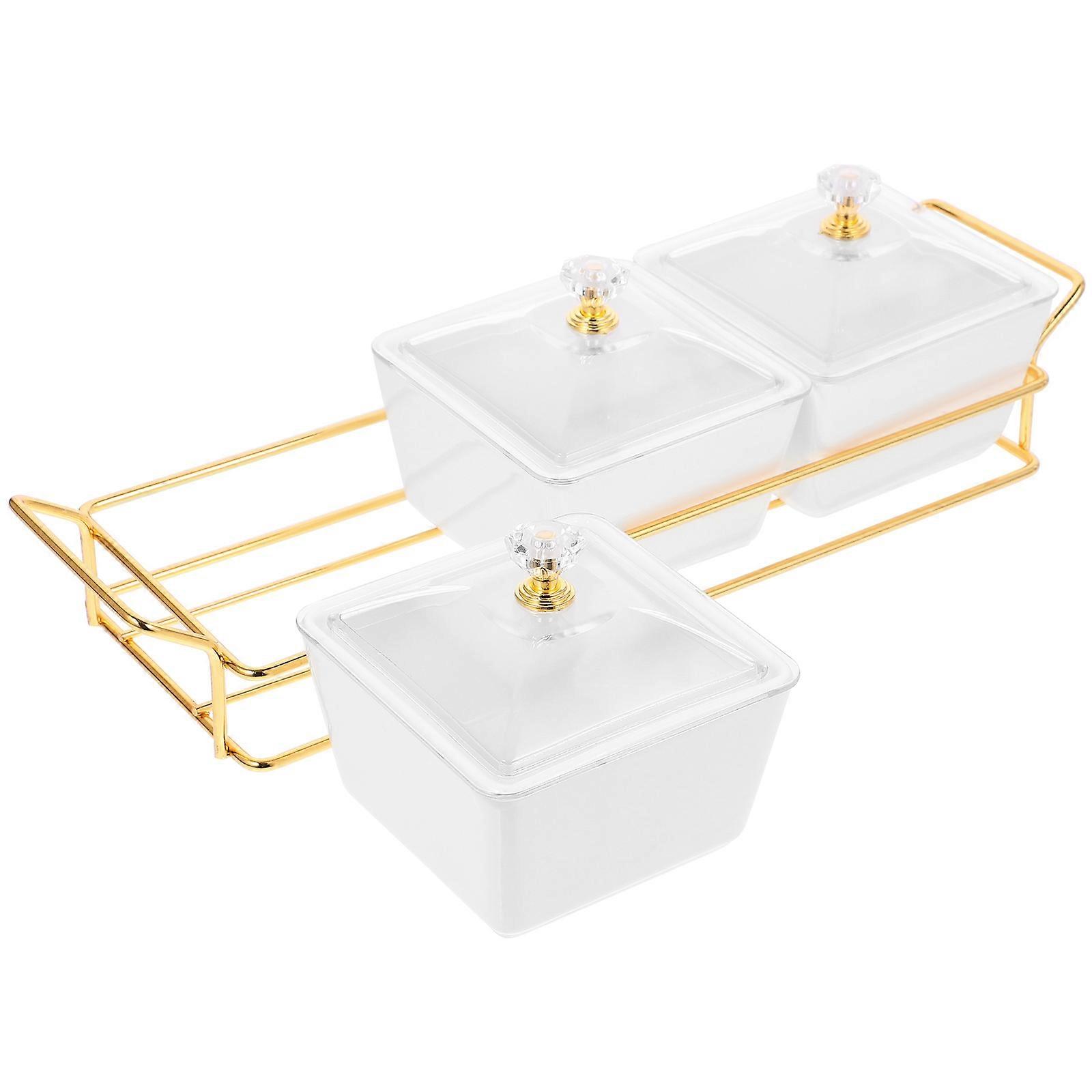 Ceramic Snack Tray Divided Plates for 2Sets Serving Food At Home