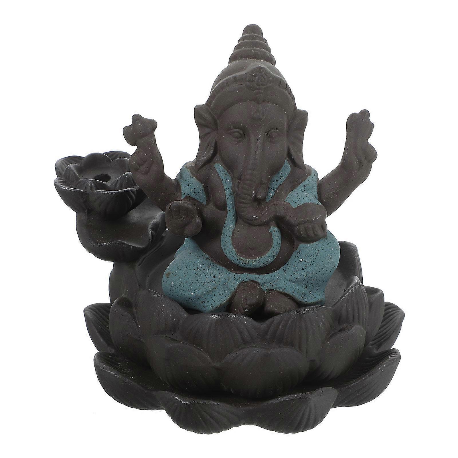 Buddha Ceramic Elephant Incense Burner Backflow Incense Holder 2Pcs