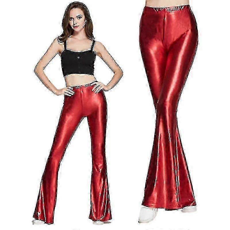 المرأة 70s حورية البحر لامعة معدنية مضيئة الساق السراويل الهبي السراويل المعدنية اليوغا السراويل S-2XL